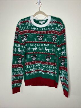 Celebrate Together Fa La La Llama tacky Christmas holiday sweater XL